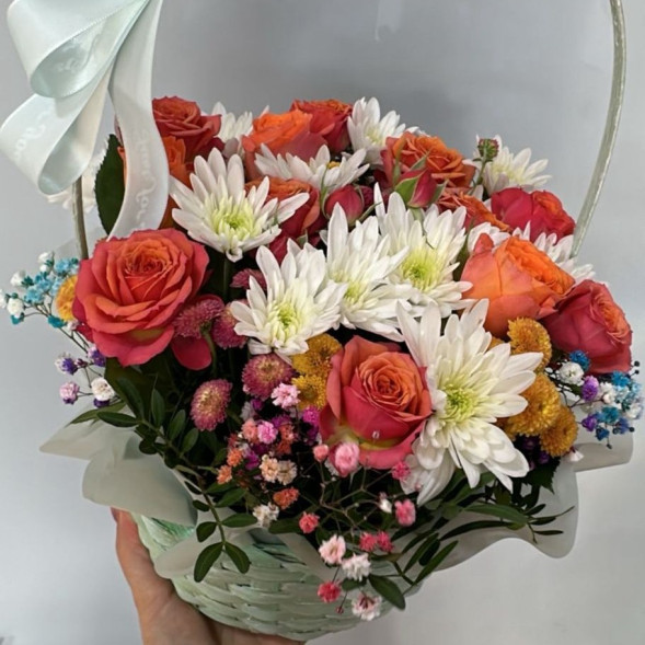 Композиция в корзине «Оранжевое настроение»  в Алупке