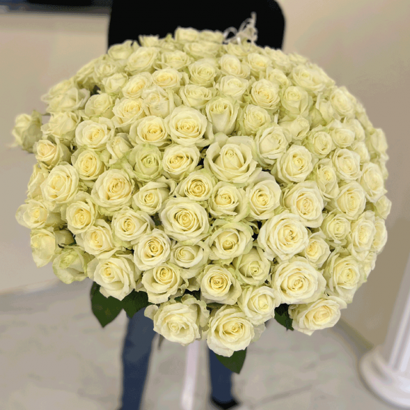 101 белая роза, лента в Алупке