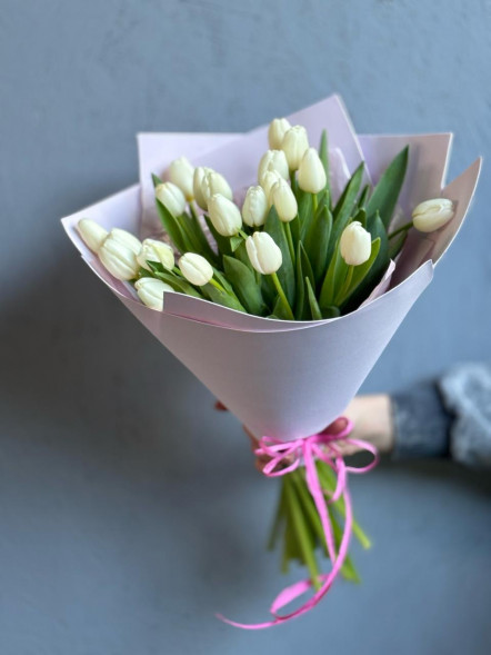 21 белый тюльпан в Алупке